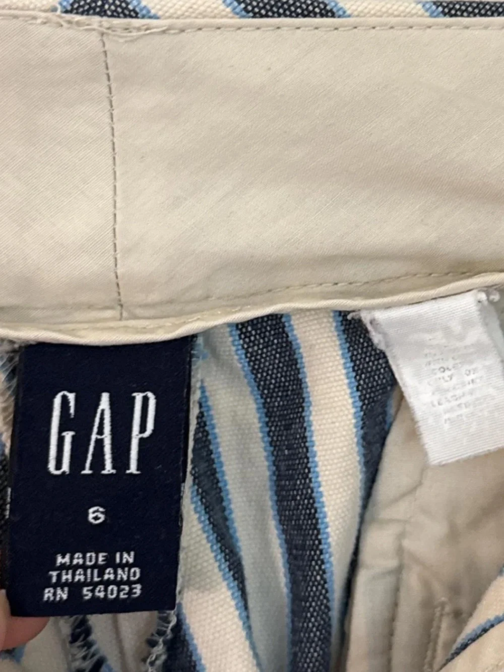Y2K Gap Low Rise Striped Wide Leg Capris Vintage Twee Boho Coquette - Picture 7 of 8